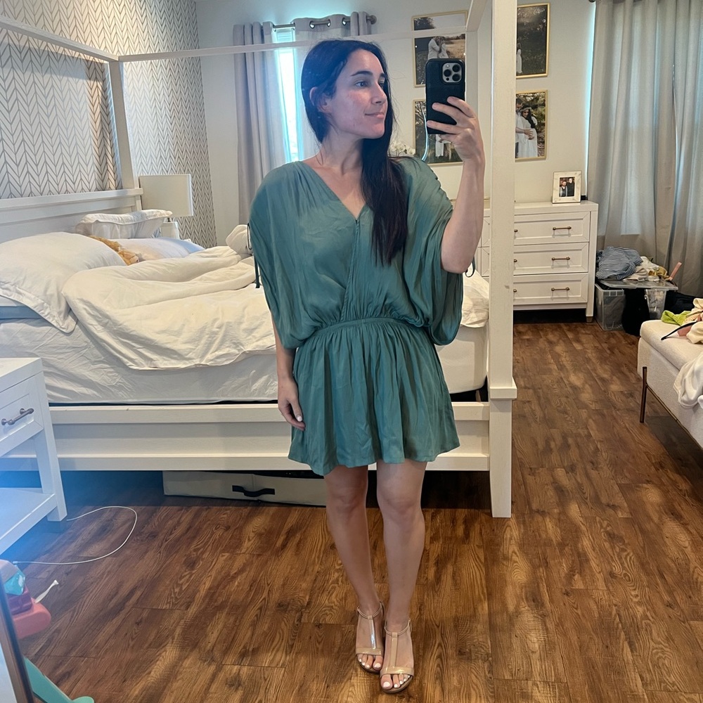 Green Satin Romper